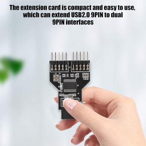 plplaaoo USB 2.0 9PIN to Dual 9PIN Expansion Adapter Card Hub Converter High Speed Compact Design for WinXP Vista Win7 Win8 Win10 Desktop PC Builds in Saudi Arabia