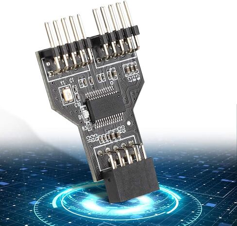 plplaaoo USB 2.0 9PIN to Dual 9PIN Expansion Adapter Card Hub Converter High Speed Compact Design for WinXP Vista Win7 Win8 Win10 Desktop PC Builds in Saudi Arabia