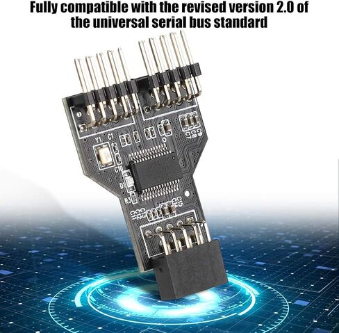 plplaaoo USB 2.0 9PIN to Dual 9PIN Expansion Adapter Card Hub Converter High Speed Compact Design for WinXP Vista Win7 Win8 Win10 Desktop PC Builds in Saudi Arabia