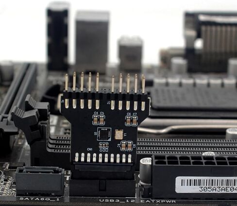 Internal 19Pin to Double 9Pin USB2.0 Adapter Expansion Module for Computer Water Cooling Systems USB Header Extension in Saudi Arabia