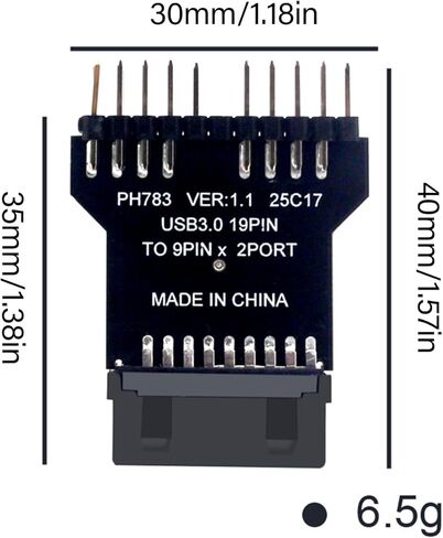 Internal 19Pin to Double 9Pin USB2.0 Adapter Expansion Module for Computer Water Cooling Systems USB Header Extension in Saudi Arabia
