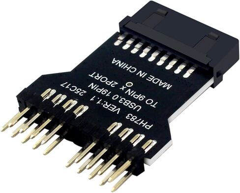 Internal 19Pin to Double 9Pin USB2.0 Adapter Expansion Module for Computer Water Cooling Systems USB Header Extension in Saudi Arabia