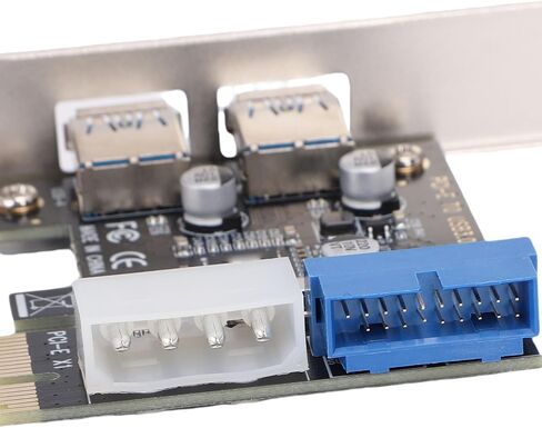 بطاقة توسيع PUSOKEI PCIE إلى USB 3.0، منفذين 5 جيجابت في الثانية USB 3.0 بطاقة PCI Express مع موصل 19pin وواجهة طاقة 4pin، للكمبيوتر المكتبي in Saudi Arabia