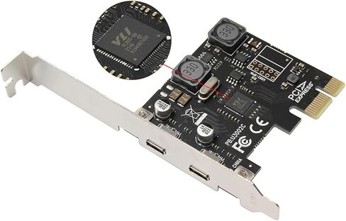 2 Ports PCIe Add-on Adapter Card USB C USB3.1 PCIEx1 Expansion Card 10Gbps Male to Female in Saudi Arabia