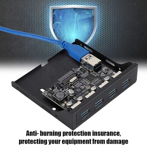 PCI E to 4X USB 3.0 Expansion Card NEC720201 Chip Front Floppy Bay Adapter Riser Card with 4 Front USB Ports for Desktop PC Computer Black in Saudi Arabia