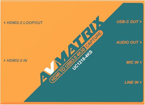 AVMATRIX UC1218-4KS 4K60 HDMI2.0 to USB3.1 Capture Card with HDR VRR, Ultra-Low Latency, Uncompressed RGB24/P10/YUY2, 4K60 Passthrough for PS5 Xbox Streaming on OBS/Twitch/PC/Mac in Saudi Arabia