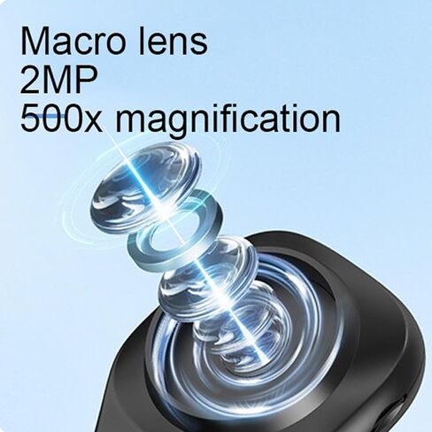 مجهر رقمي محمول من Zopsc، مجهر محمول بشاشة 500 × 2 ميجابكسل وشاشة 2 بوصة مع 6 مصابيح LED للأعمار 3 4 5 6 7 8 9 10 11 12 عامًا (أبيض) in Kuwait