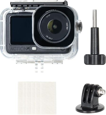 حافظة HSU مضادة للماء لكاميرا DJI Osmo Action 6، قفص هيكل تحت الماء بطول 60 مترًا/196 قدمًا مع دعامة سريعة التحرير، مجموعة ملحقات غطاء عمل الغوص غير المرئي DJI Osmo Action 6 in Kuwait