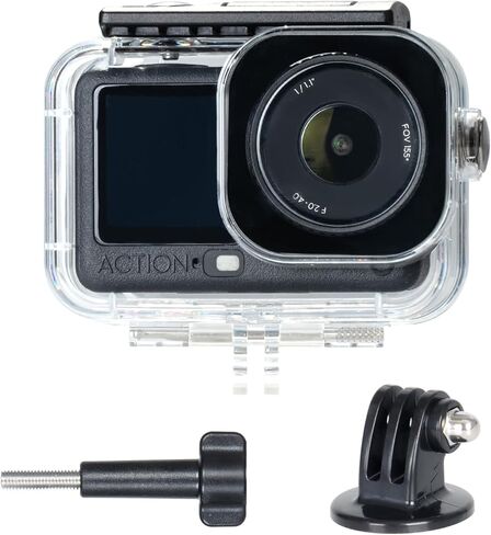 حافظة HSU مضادة للماء لكاميرا DJI Osmo Action 6، قفص هيكل تحت الماء بطول 60 مترًا/196 قدمًا مع دعامة سريعة التحرير، مجموعة ملحقات غطاء عمل الغوص غير المرئي DJI Osmo Action 6 in Kuwait