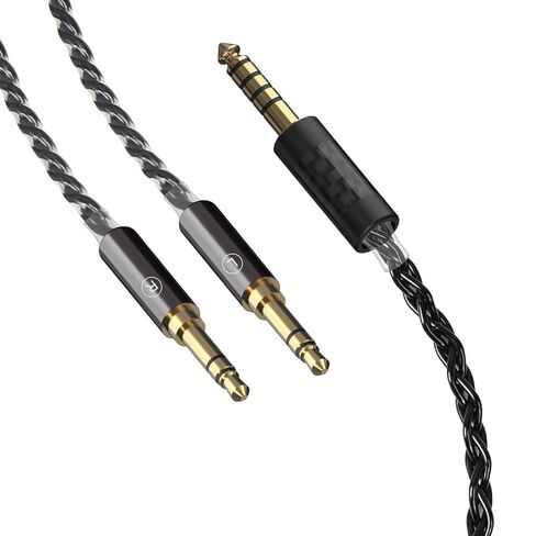 Linkidea Upgrade Audio Cable Compatible with Hifiman Sundara, Ananda, Arya, HE400SE, HE4XX, HE-400i, Denon AH-D600 AH-D7200 6N OCC 4.4mm to Dual 3.5mm Replacement Aux Cord (4.9 ft / 1.5 m) in Saudi Arabia