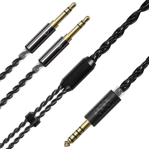 Linkidea Upgrade Audio Cable Compatible with Hifiman Sundara, Ananda, Arya, HE400SE, HE4XX, HE-400i, Denon AH-D600 AH-D7200 6N OCC 4.4mm to Dual 3.5mm Replacement Aux Cord (4.9 ft / 1.5 m) in Saudi Arabia