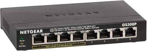 NETGEAR GS308P-100NAS 8-Port Gigabit Ethernet Unmanaged Switch, 4xPoE in Kuwait