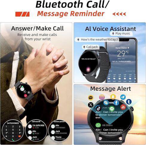 Smart Watch for Men Women Fitness Tracker: Waterproof Bluetooth Call Answer/Make Smart Watches for Android/iPhone Digital Mens Smartwatch Activity Pedometer Heart Rate SpO2 Monitor 120+ Sports Model in Saudi Arabia
