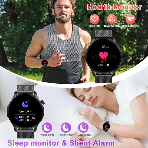 Smart Watch for Men Women Fitness Tracker: Waterproof Bluetooth Call Answer/Make Smart Watches for Android/iPhone Digital Mens Smartwatch Activity Pedometer Heart Rate SpO2 Monitor 120+ Sports Model in Saudi Arabia