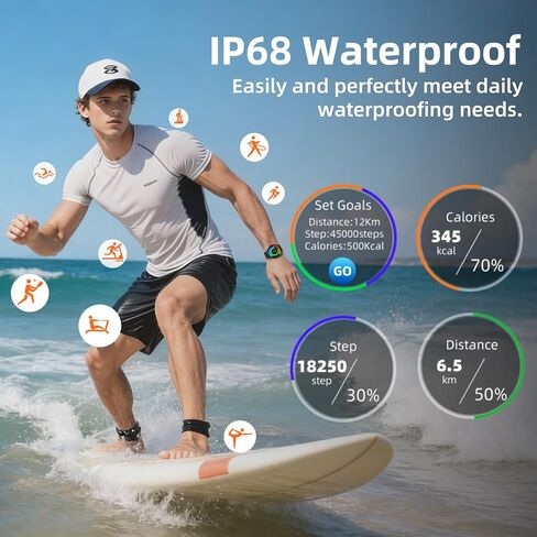 Smart Watch for Men Women Fitness Tracker: Waterproof Bluetooth Call Answer/Make Smart Watches for Android/iPhone Digital Mens Smartwatch Activity Pedometer Heart Rate SpO2 Monitor 120+ Sports Model in Saudi Arabia