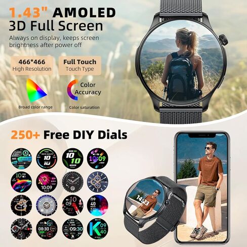 Smart Watch for Men Women Fitness Tracker: Waterproof Bluetooth Call Answer/Make Smart Watches for Android/iPhone Digital Mens Smartwatch Activity Pedometer Heart Rate SpO2 Monitor 120+ Sports Model in Saudi Arabia