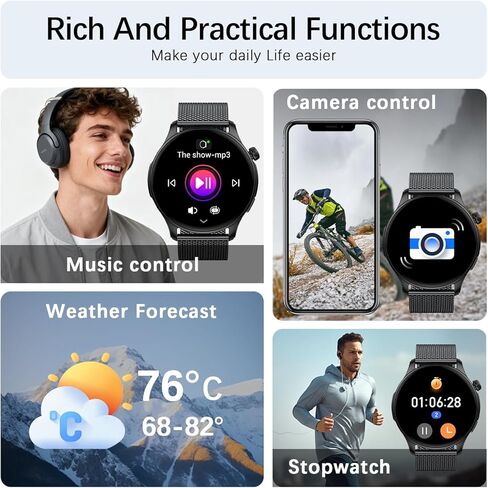 Smart Watch for Men Women Fitness Tracker: Waterproof Bluetooth Call Answer/Make Smart Watches for Android/iPhone Digital Mens Smartwatch Activity Pedometer Heart Rate SpO2 Monitor 120+ Sports Model in Saudi Arabia