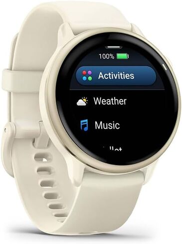 Garmin 010-02985-01 VIVOACTIVE 6 Health and Fitness GPS Smartwatch Bone with Silicone Band Bundle with Deco Essentials Exclusive 26Month CPS Enhanced Protection Pack in Saudi Arabia