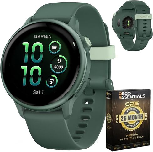 Garmin 010-02985-01 VIVOACTIVE 6 Health and Fitness GPS Smartwatch Bone with Silicone Band Bundle with Deco Essentials Exclusive 26Month CPS Enhanced Protection Pack in Saudi Arabia