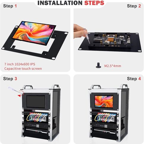 GeeekPi 10 inch 3U Rack Mount for DeskPi RackMate T1/T0/T2/T0 Plus/T1 Plus/TL1, Support 7 inch LCD Screen in Saudi Arabia