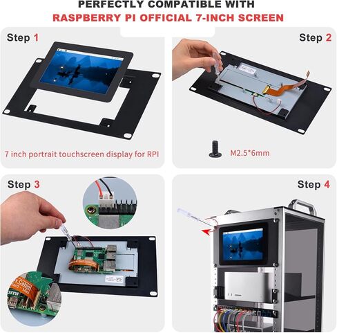 GeeekPi 10 inch 3U Rack Mount for DeskPi RackMate T1/T0/T2/T0 Plus/T1 Plus/TL1, Support 7 inch LCD Screen in Saudi Arabia