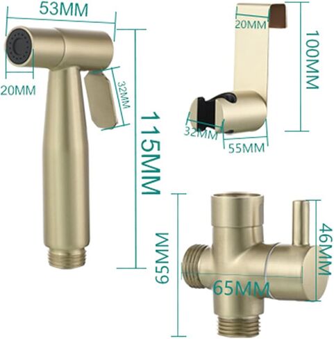 HandheldSprayer Premium Stainless Steel Cloth Diaper Sprayer Brushed GoldSprayer for Toilet and Shower Sprayer for Pet, Bathroom or Toilet in Saudi Arabia