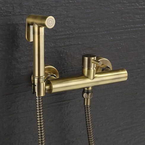 Sprayer Retro Brass HandheldSprayer for Toilet Baby Cloth Diaper Sprayer for Hot and Cold Water PortableFaucet withHose for Feminine Wash, Easy to Install in Saudi Arabia