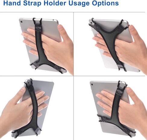 TFY Hand Strap Holder Finger Grip with Soft PU, Compatible with Tablet - Fire 7" / Fire HD 8 / iPad mini/Galaxy Tab S 8.4 / Galaxy Tab 2/3 / 4 / Galaxy Tab 7.7 (Black) in Saudi Arabia