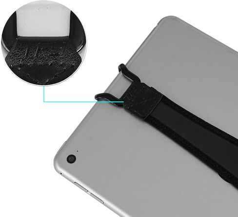 TFY Hand Strap Holder Finger Grip with Soft PU, Compatible with Tablet - Fire 7" / Fire HD 8 / iPad mini/Galaxy Tab S 8.4 / Galaxy Tab 2/3 / 4 / Galaxy Tab 7.7 (Black) in Saudi Arabia