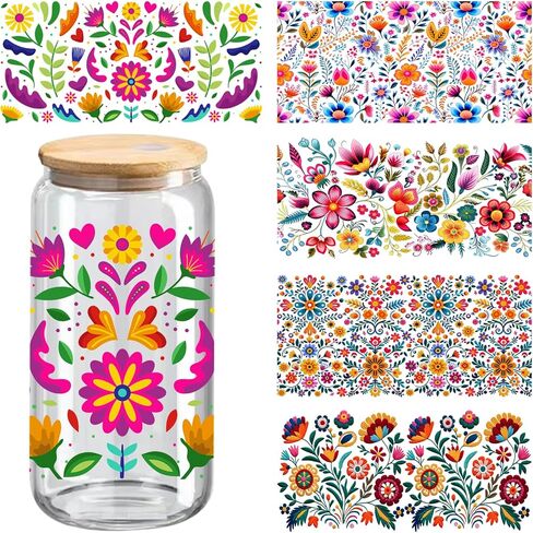 UV DTF Cup Wrap, 5-Pack Cup Stickers, for 16 oz Cups, Glass and Wood Crafts Supplies (236) in Saudi Arabia