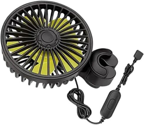 Riloer 12V Powered Car Fan, 90° Rotation 3 Speed Quiet, Portable Vehicle Cooling Fan Universal Serial Bus Powered Compatible with Cars, SUVs, RVs 1 PC in Saudi Arabia