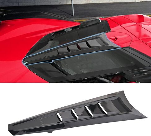 زخرفة نافذة تقسيم خلفية سوداء ، ABS CAR Plastic Car الخلفية الخلفية لارفيل ، ملحقات تقليم لوحة خارجي لـ Corvette C8 Stingray Z51 2020+ لـ C8 Z06/E-ray 2023+ in Kuwait
