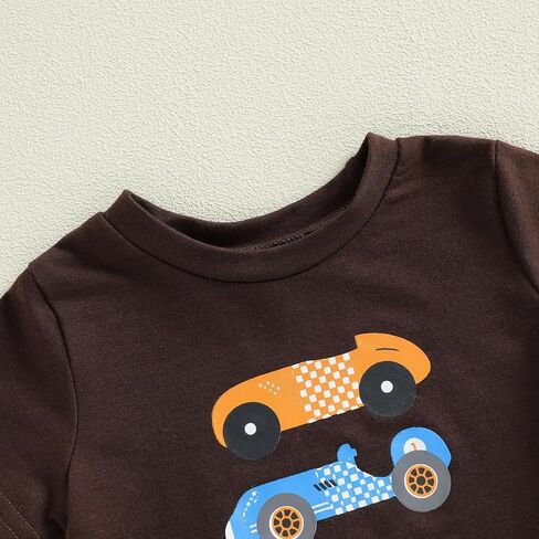 Toddler Baby Boy Clothes Cars Print Short Sleeve T-Shirt Top & Jogger Pant Set Spring Summer Outfit in Saudi Arabia