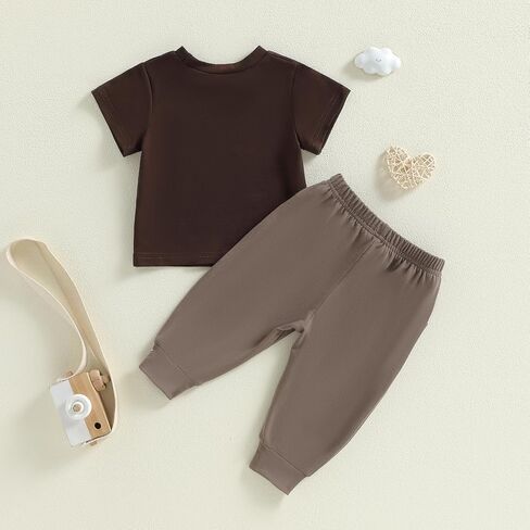 Toddler Baby Boy Clothes Cars Print Short Sleeve T-Shirt Top & Jogger Pant Set Spring Summer Outfit in Saudi Arabia