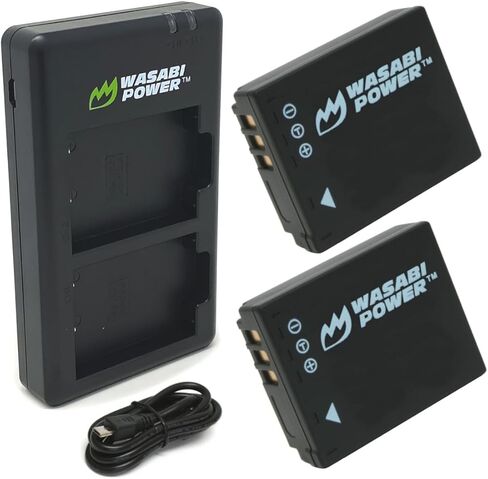 بطارية طاقة واسابي (عبوتان) وشاحن مزدوج USB-C لكاميرات Ricoh DB-120 وRicoh GR IV in Saudi Arabia