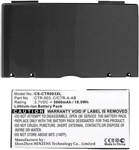 بطارية بديلة من ALLC لجهاز نينتندو 3DS/CTR-001/MIN-CTR-001، PN:C/CTR-A-AB، CTR-003، 5000 مللي أمبير في الساعة in Saudi Arabia