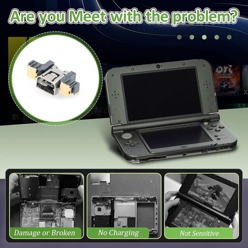 لنينتندو نيو 3DS/نيو 3DS XL/جديد 3DS LL استبدال منفذ الشحن لنينتندو نيو 2DS XL موصل قفص الاتهام تهمة مقبس الطاقة جاك ميناء وحدة التحكم الملحقات (مع أدوات إصلاح) in Kuwait
