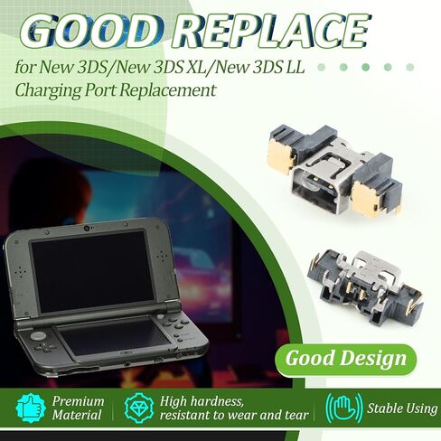 لنينتندو نيو 3DS/نيو 3DS XL/جديد 3DS LL استبدال منفذ الشحن لنينتندو نيو 2DS XL موصل قفص الاتهام تهمة مقبس الطاقة جاك ميناء وحدة التحكم الملحقات (مع أدوات إصلاح) in Kuwait