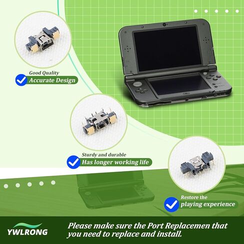 لنينتندو نيو 3DS/نيو 3DS XL/جديد 3DS LL استبدال منفذ الشحن لنينتندو نيو 2DS XL موصل قفص الاتهام تهمة مقبس الطاقة جاك ميناء وحدة التحكم الملحقات (مع أدوات إصلاح) in Kuwait