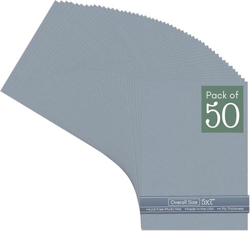CountryArtHouse Mid Grey Acid Free 5x7 Backing Board - Uncut Photo Mat Board - 10 Sheets in Saudi Arabia