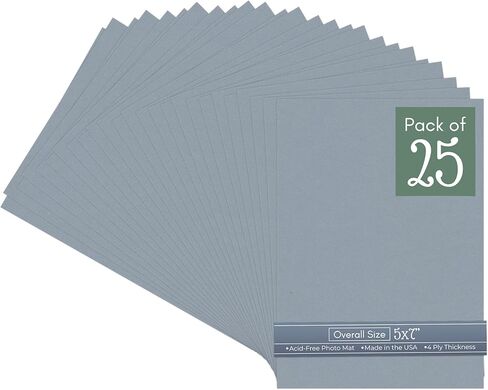 CountryArtHouse Mid Grey Acid Free 5x7 Backing Board - Uncut Photo Mat Board - 10 Sheets in Saudi Arabia