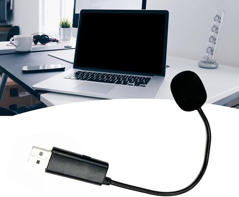 ميكروفون USB متعدد الاتجاهات، خرطوم 9 بوصة للألعاب، ميكروفون الكمبيوتر المحمول مع مفاتيح الكل in Saudi Arabia