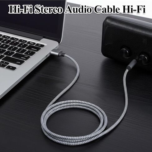 5 Ft USB to 3.5mm Audio Jack Adapter, USB to 3.5mm Audio Aux Cable, Stereo Audio-Cord, Nylon Braided AUX Converter for Headphones, Speaker, PC, Laptop, Not Applicable for Charging, Recording in Saudi Arabia