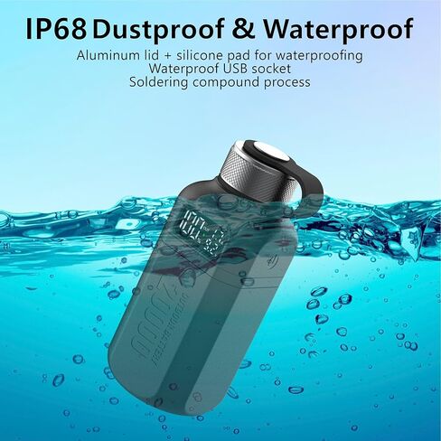 بنك طاقة متين بقدرة 20,000 مللي أمبير في الساعة مع شحن سريع USB-C PD، مقاوم للماء IP68 للصدمات، يتضمن فانوس تخييم ساطع 420 لومن، شاحن خارجي تكتيكي للمشي لمسافات طويلة والتخييم والبقاء على قيد الحياة في حالات الطوارئ (أسود) in Kuwait
