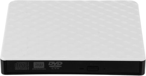 POPETPOP External DVD Burner and CD ROM Drive USB 3.0 Portable Optical Disk Writer for Laptop and Desktop Computers Compatible with Windows and White in Saudi Arabia