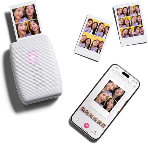 Fujifilm Instax Mini Link 3 Smartphone Printer with Instax Mini Films and Free Bonus Microfiber Cleaning Cloth... (Clay White, 4 x Twin Pack (80 Sheets)) in Kuwait