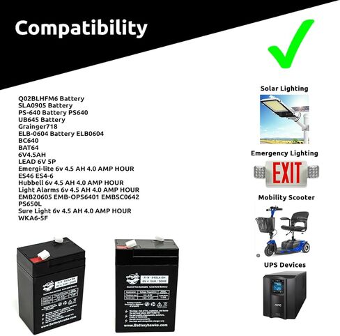 UB645 ELB-0604 بطارية ELB0604 6V4.5AH 6V 4.5AH SLA مختومة بطارية الرصاص الحمضية لعلامة الخروج ضوء الطوارئ SLA0905 AH 4.0 أمبير ساعة 120255 in Saudi Arabia