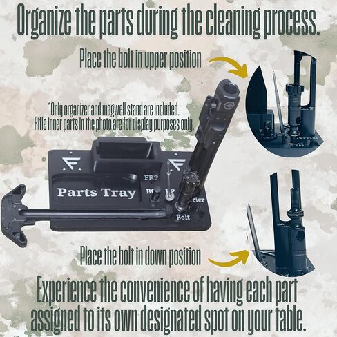 Organizer Stand for Cleaning and Display of The AR 15 Platform, Gift for Gun Collector and Enthusiast, Made in USA in Saudi Arabia