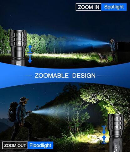 LETMY 4 Pack Rechargeable Flashlights 3 Modes Zoomable LED Flashlights in Kuwait