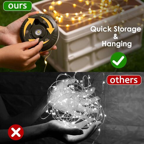 2Pack Camping String Lights, 4-in-1 Quick Storage Camp Light, 8Mode 32.8FT Hanging Tent Lights, Rechargeable Camp Lamp As Camping Essentials Gear, Waterproof LED Lantern for Hiking Travel Patio Party in Kuwait
